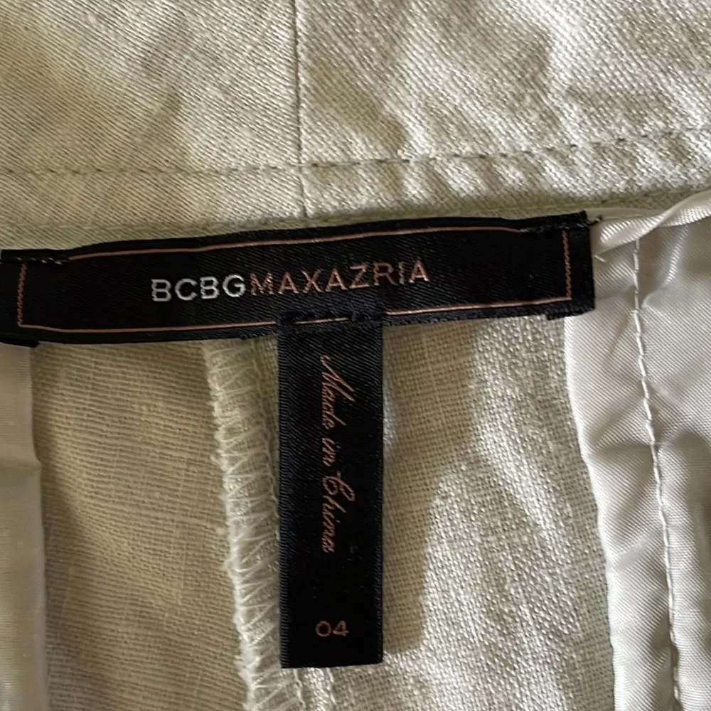 BCBG MaxAzria linen beige summer lightweight pants, size 4 - Picture 3 of 12